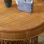 Bamboo And Rattan Woven Round Side Table - image 4