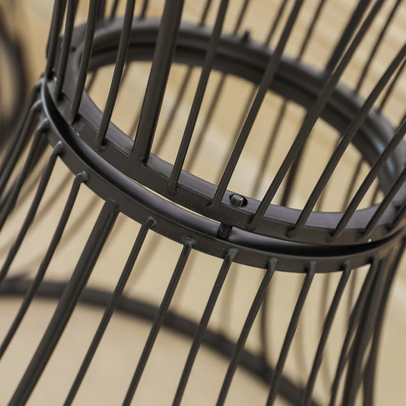 Wrought Iron Solid Wood Carved Round Side Table - image 8