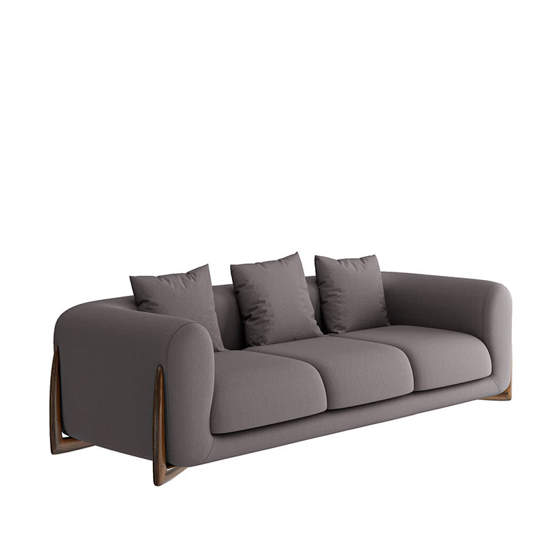 Modern Lambswool Couch Minimalist Loveseat Sofa