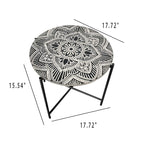 Black Wrought Iron Bracket Carved Side Table - image 7