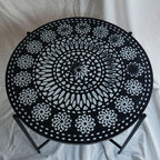 Black Wrought Iron Bracket Carved Side Table - image 6