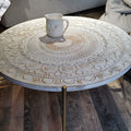 Solid Wood Vintage Carved Coffee Table - W29.92" x D29.92" x H14.17" - image 7