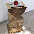 Modern Metal Wheat Semi-circle Side Table - Golden - image 0