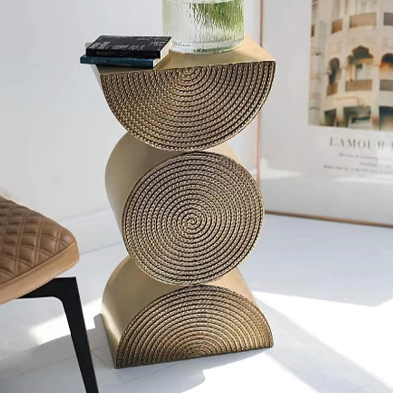 Modern Metal Wheat Semi-circle Side Table