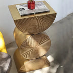 Modern Metal Wheat Semi-circle Side Table - image 4