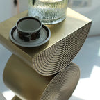 Modern Metal Wheat Semi-circle Side Table - image 6