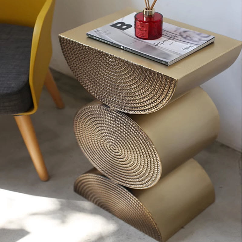 Modern Metal Wheat Semi-circle Side Table