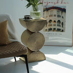 Modern Metal Wheat Semi-circle Side Table - image 2