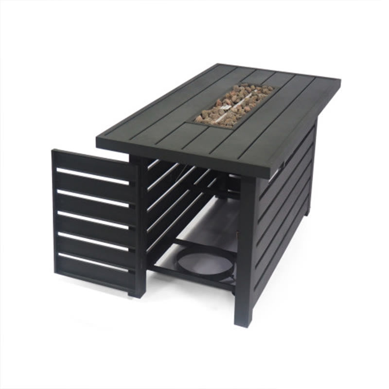 Rectangular Black Iron Fire Pit