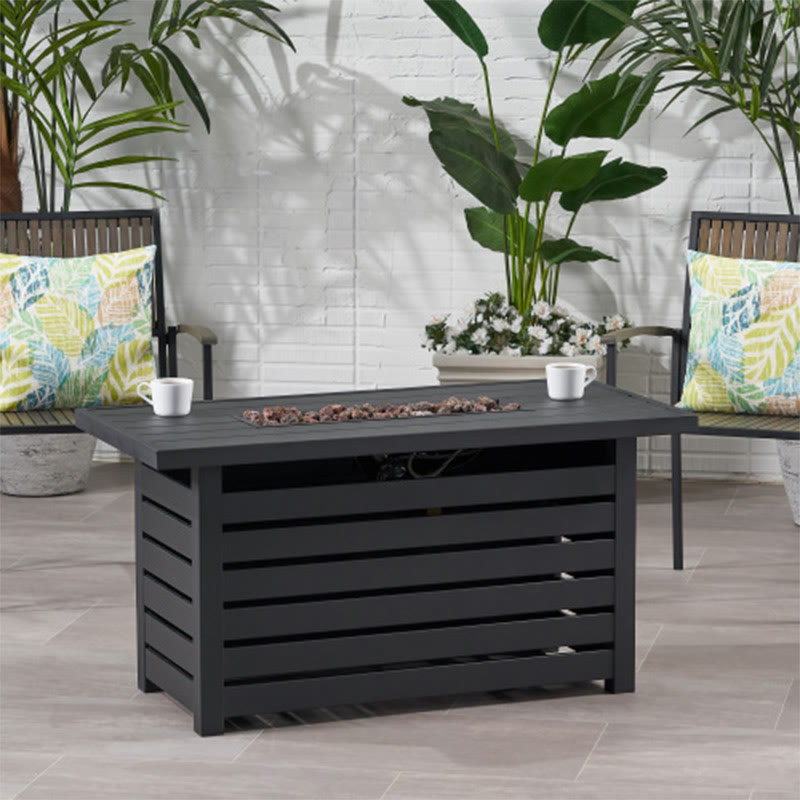 Rectangular Black Iron Fire Pit