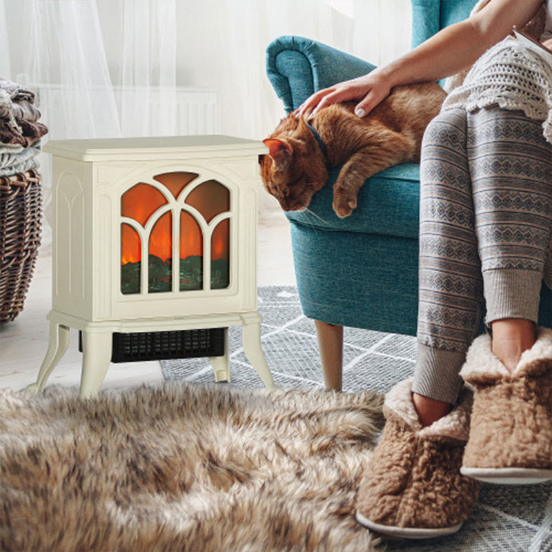 Freestanding Beige Electric Fireplace - image 2