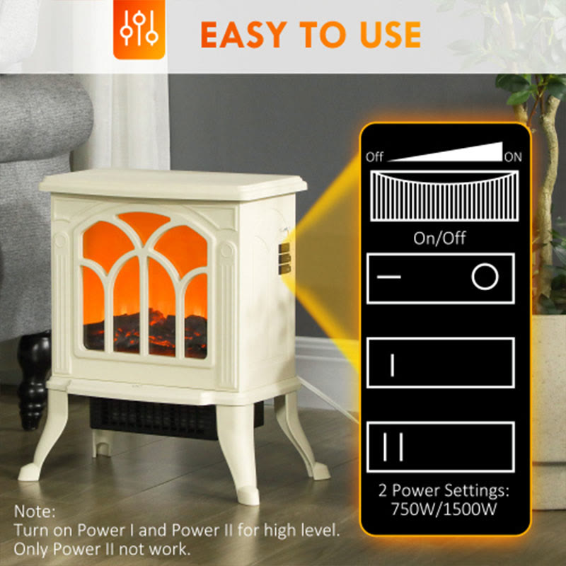 Freestanding Beige Electric Fireplace - image 5