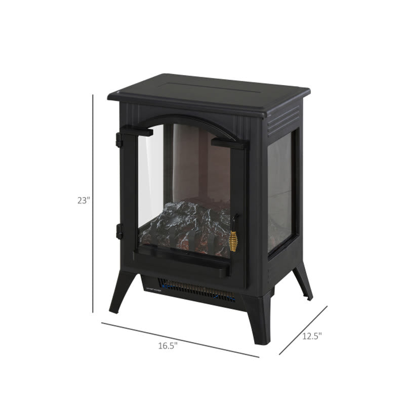 Black Metal Electric Fireplace Heater