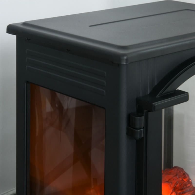 Black Metal Electric Fireplace Heater