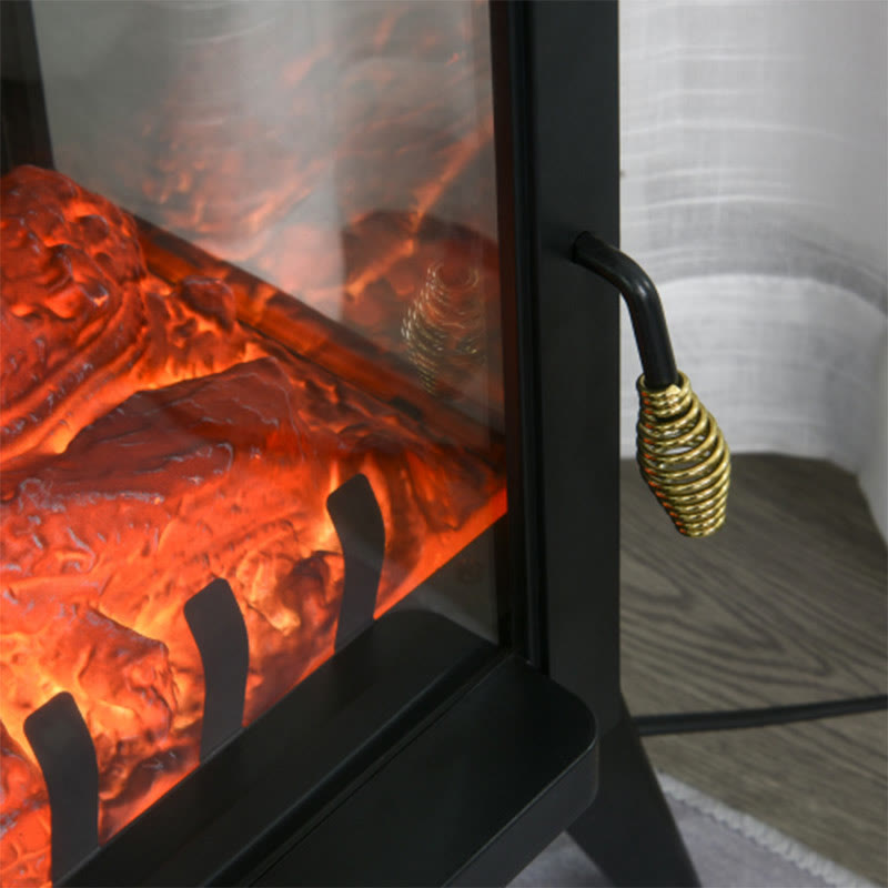 Black Metal Electric Fireplace Heater