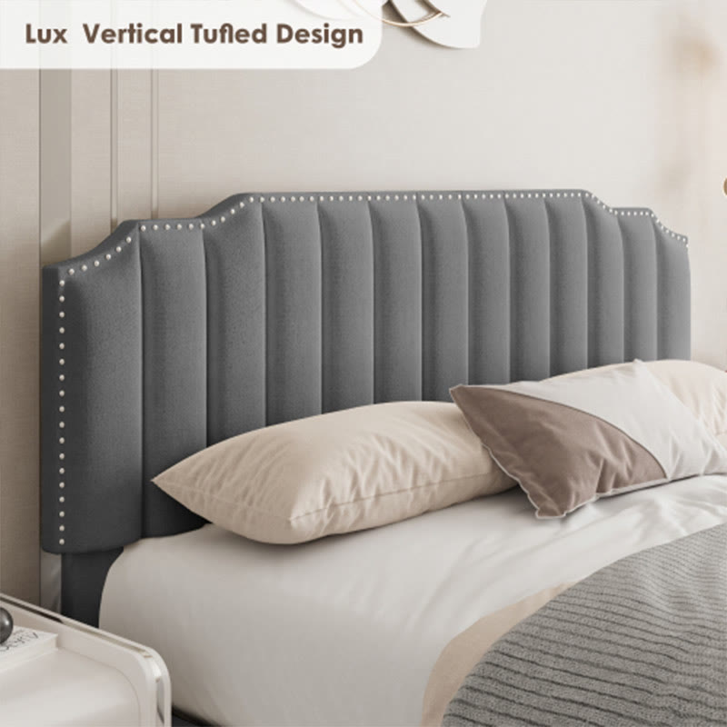 Liftable Velvet Grey Queen Size Bed - image 6