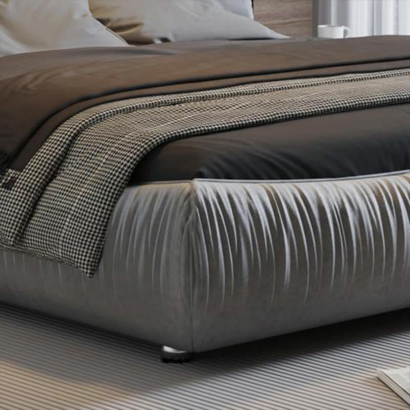 Grey Luxury Upholstered Platform Bed