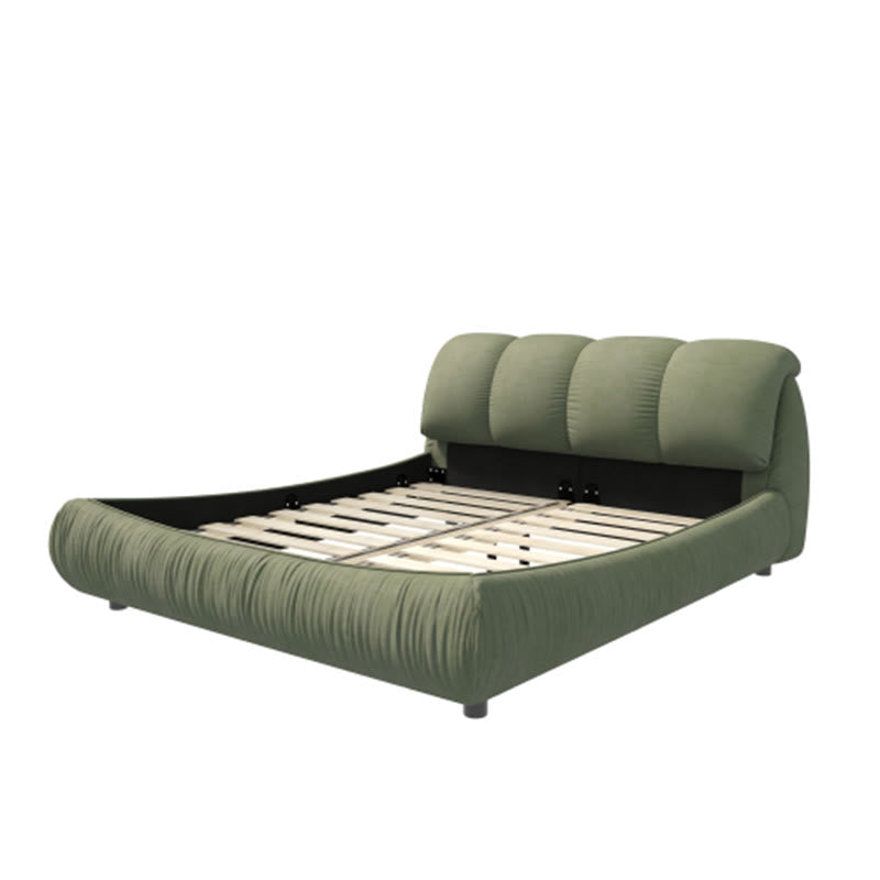 Modern Green Luxury Upholstered Platform Bed