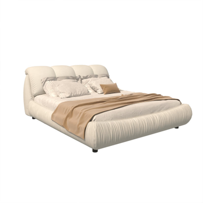 Beige Exquisite Upholstered Platform Bed