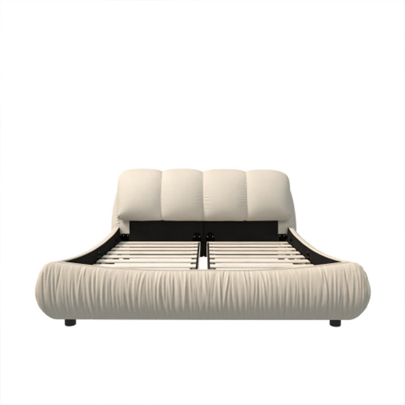 Beige Exquisite Upholstered Platform Bed