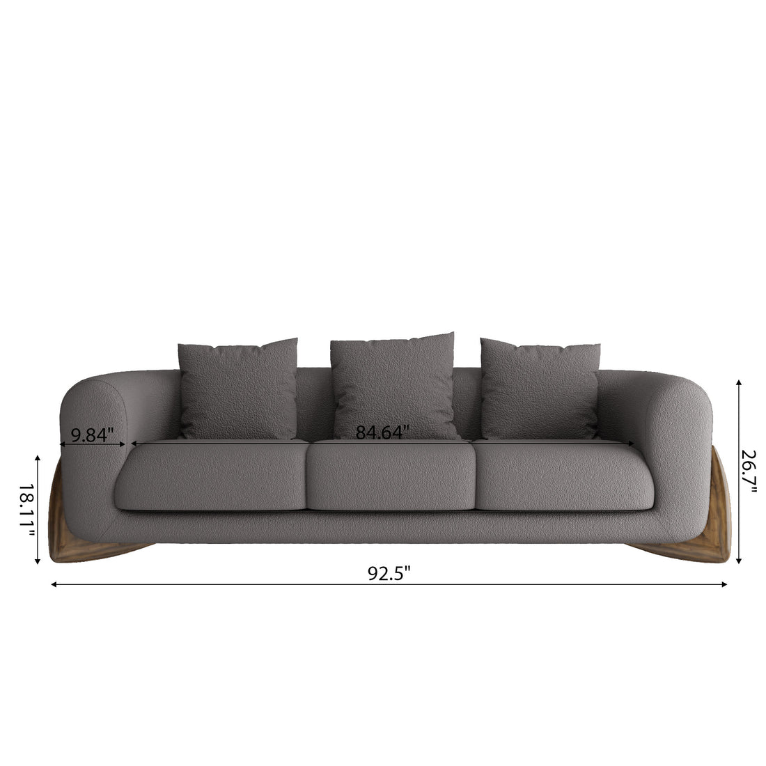 Modern Lambswool Couch Minimalist Loveseat Sofa