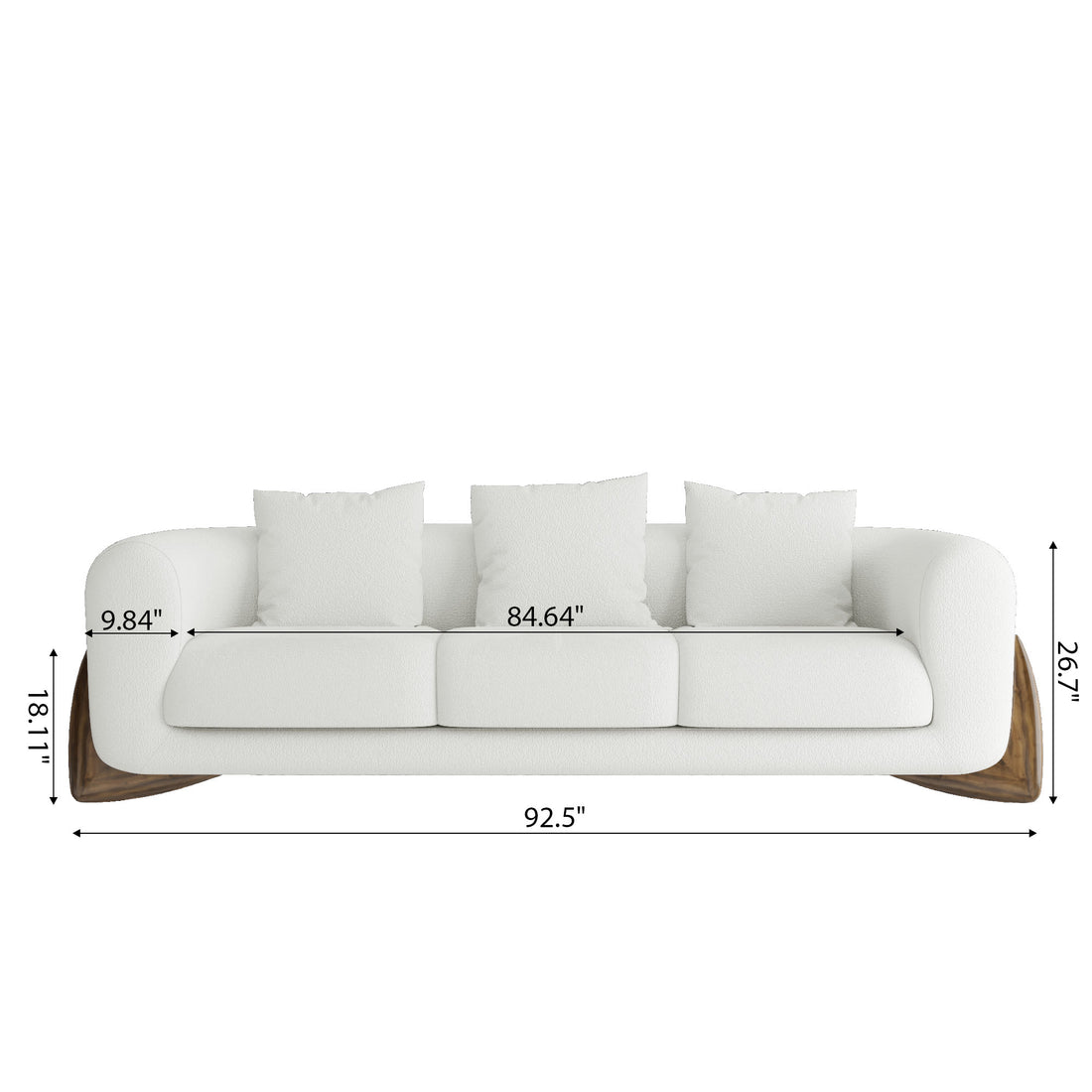 Modern Lambswool Couch Minimalist Loveseat Sofa