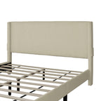 Beige Queen Size Bed With Wing Design - image 9