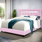 Adjustable Queen Size Upholstered Velvet Bed Frame - image 5