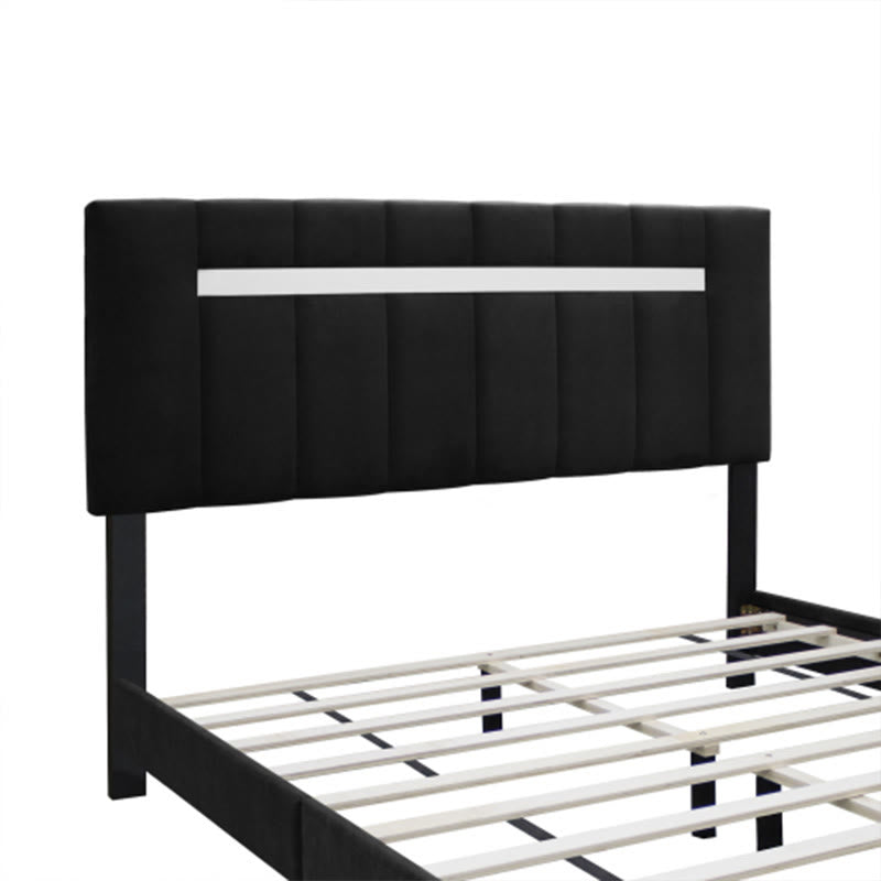 Adjustable Queen Size Upholstered Velvet Bed Frame - image 11