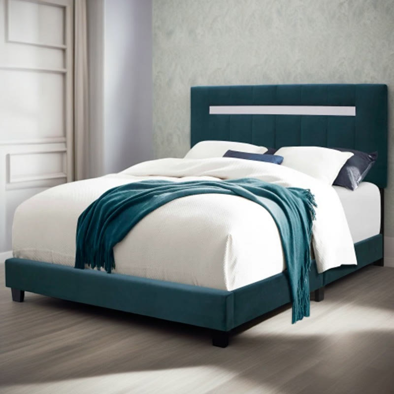 Adjustable Queen Size Upholstered Velvet Bed Frame - image 3