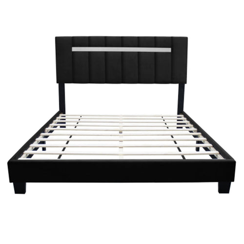 Adjustable Queen Size Upholstered Velvet Bed Frame - image 1