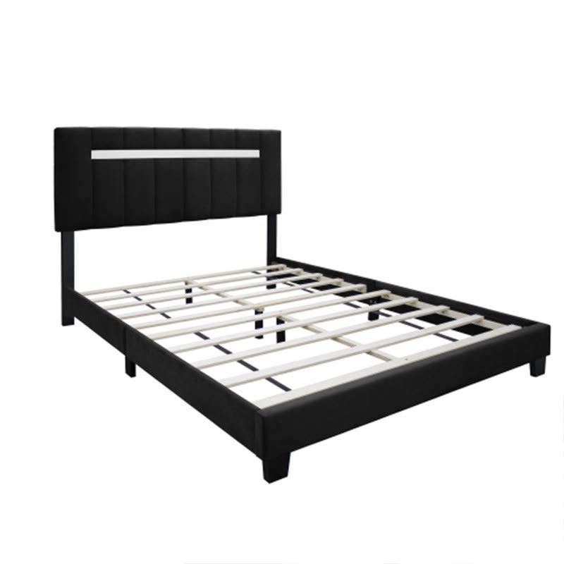 Adjustable Queen Size Upholstered Velvet Bed Frame - image 7