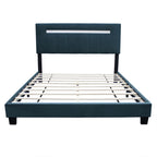 Adjustable Queen Size Upholstered Velvet Bed Frame - image 9