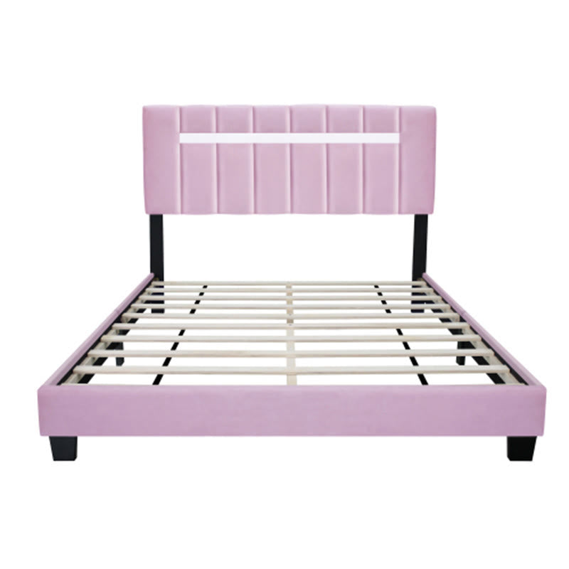 Adjustable Queen Size Upholstered Velvet Bed Frame - image 8