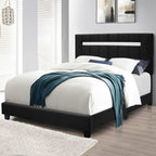 Adjustable Queen Size Upholstered Velvet Bed Frame - Black - image 0