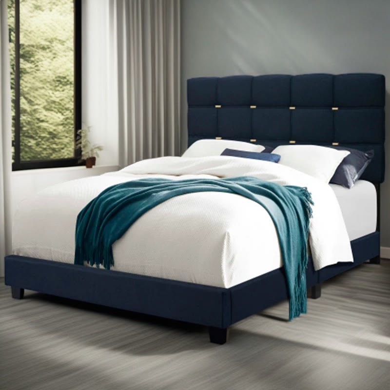 Queen Adjustable Linen Upholstered Bed Frame - Black - image 4