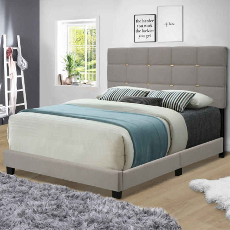 Queen Adjustable Linen Upholstered Bed Frame - image 0
