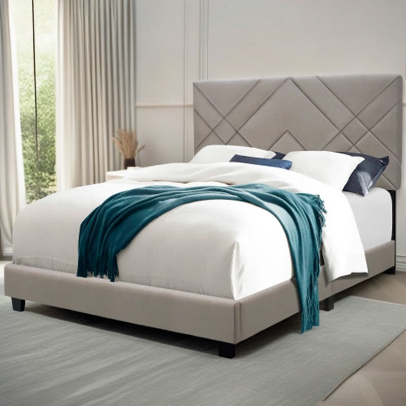 Queen Size Bed Frame With Adjustable Headboard