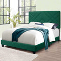 Queen Size Bed Frame With Adjustable Headboard - Green - image 0