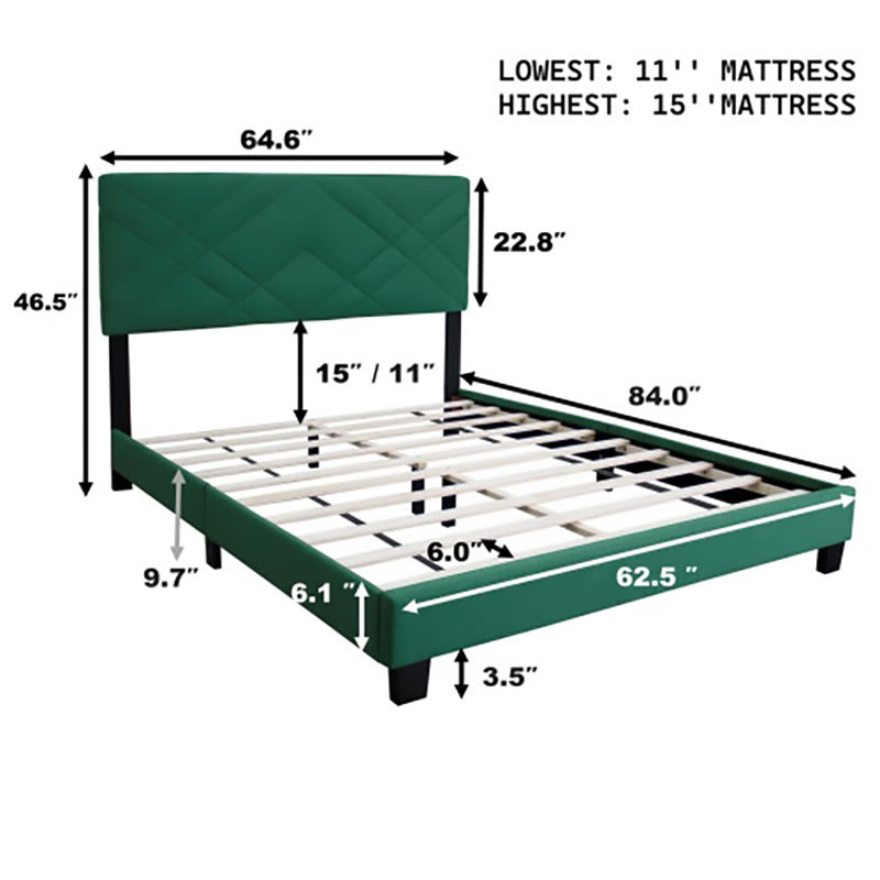 Queen Size Bed Frame With Adjustable Headboard - image 15