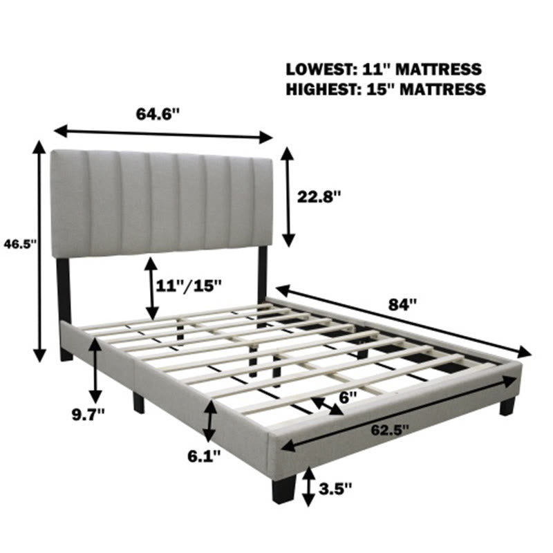 Queen Bed Frame With Adjustable Headboard