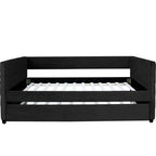 Black Velvet Upholstered Double Sofa Bed - image 1