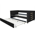Black Velvet Upholstered Double Sofa Bed - image 6