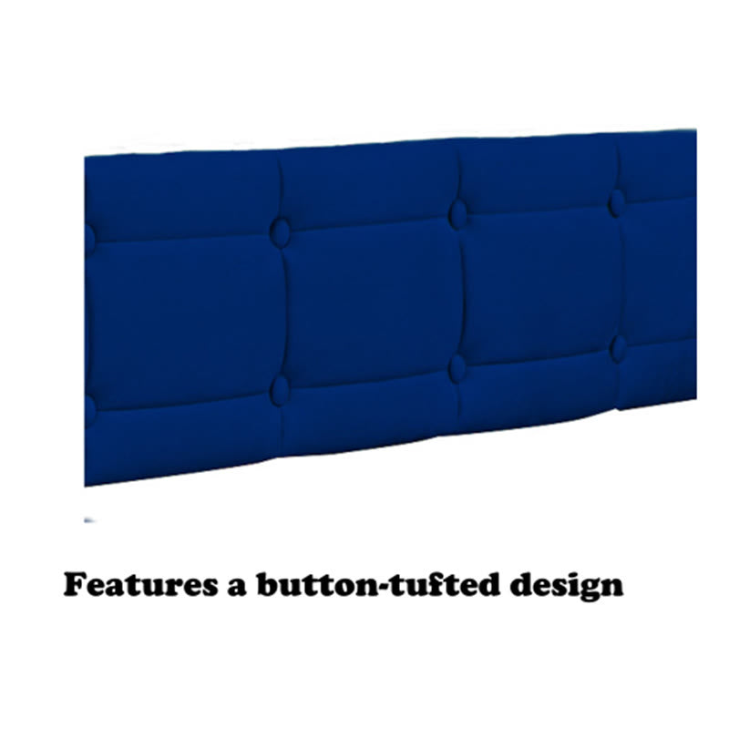 Blue Upholstered Velvet Double Sofa Bed