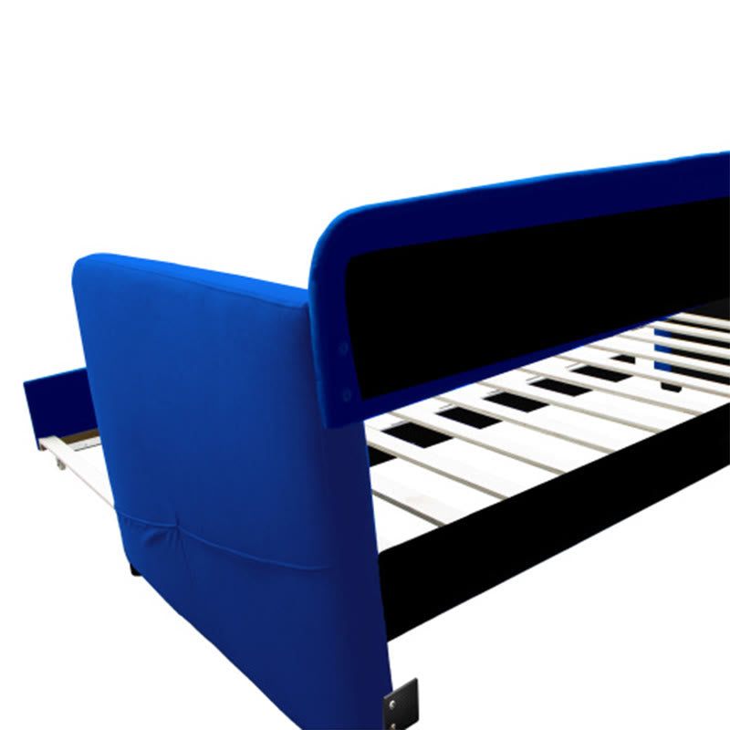 Blue Upholstered Velvet Double Sofa Bed - image 7