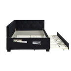 Black Upholstered Double Corner Sofa Bed Frame - image 4