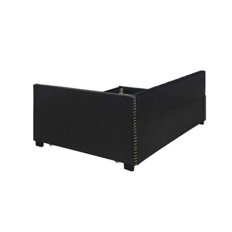 Black Upholstered Double Corner Sofa Bed Frame - image 7
