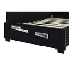 Black Upholstered Double Corner Sofa Bed Frame - image 6