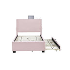 Pink Teddy Fabric Double Upholstered Bed Frame - image 5