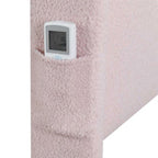 Pink Teddy Fabric Double Upholstered Bed Frame - image 6